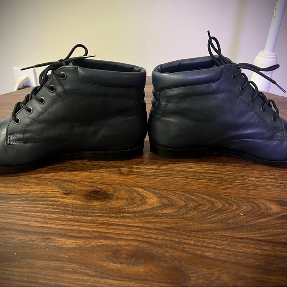 1980s Vintage Blue Leather Granny Pixies Ankle Boots Danexx- Size 7 - Picture 5 of 6